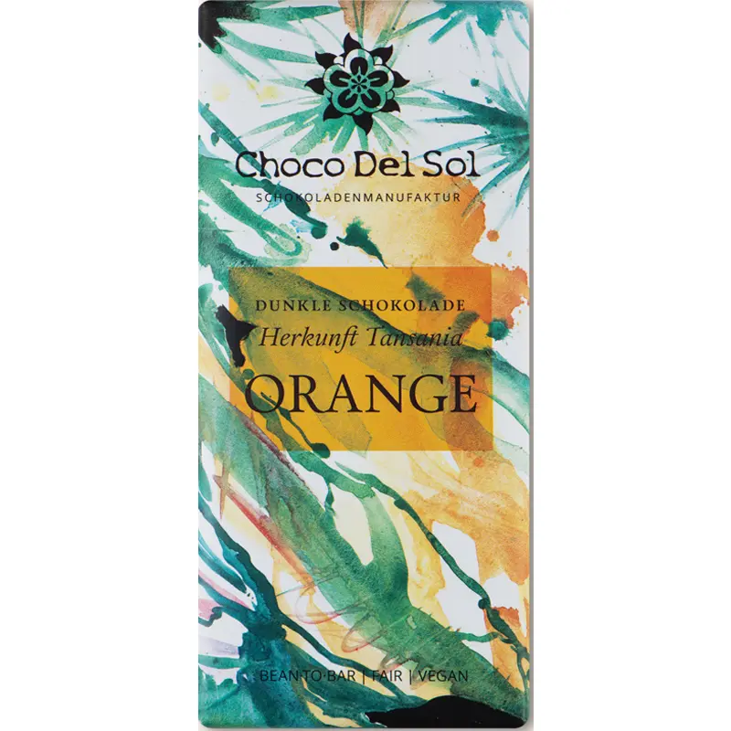 CHOCO DEL SOL | Dunkle Schokolade »Fresh Orange«  82% | BIO | 58g