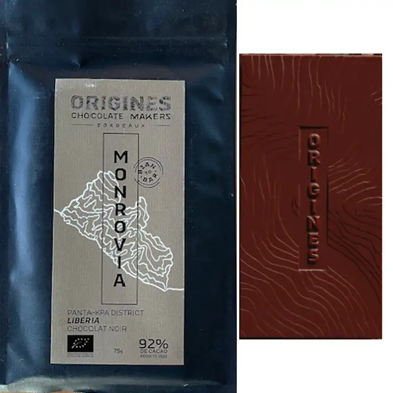 ORIGINES | Dunkle Schokolade »Monrovia Liberia« 92% | BIO | 75g